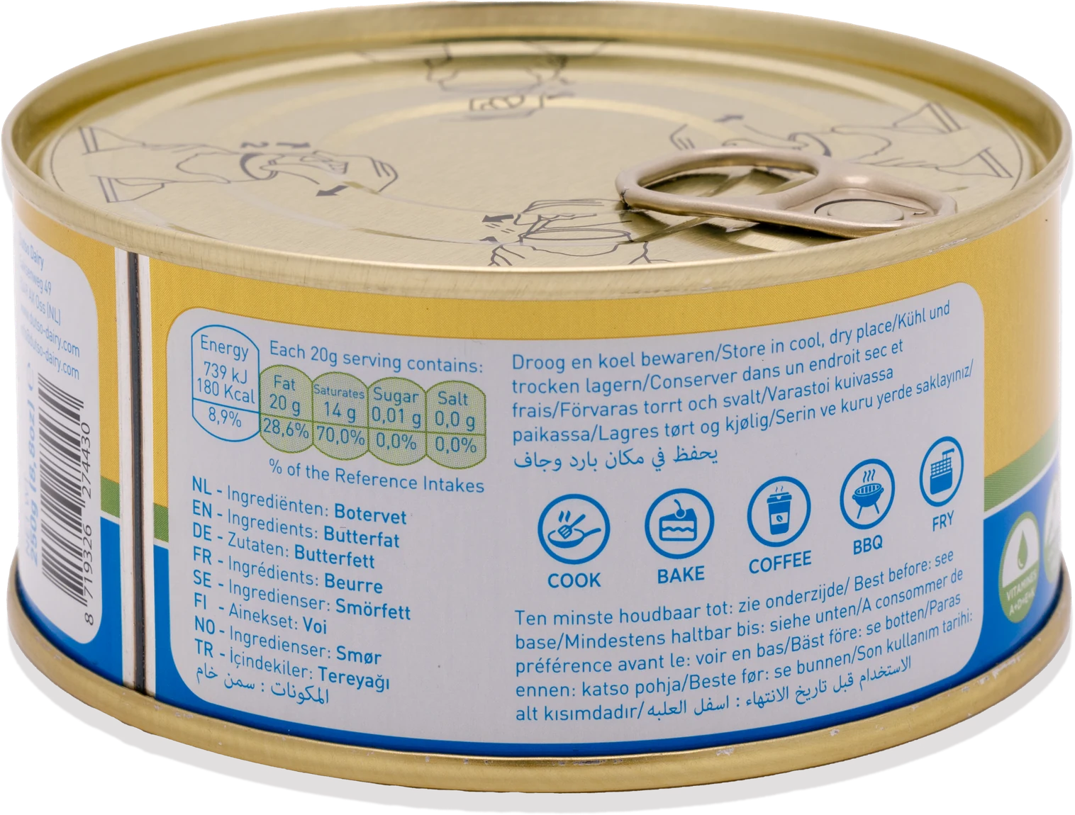 Dutso Ghee 250 gram — achterkant
